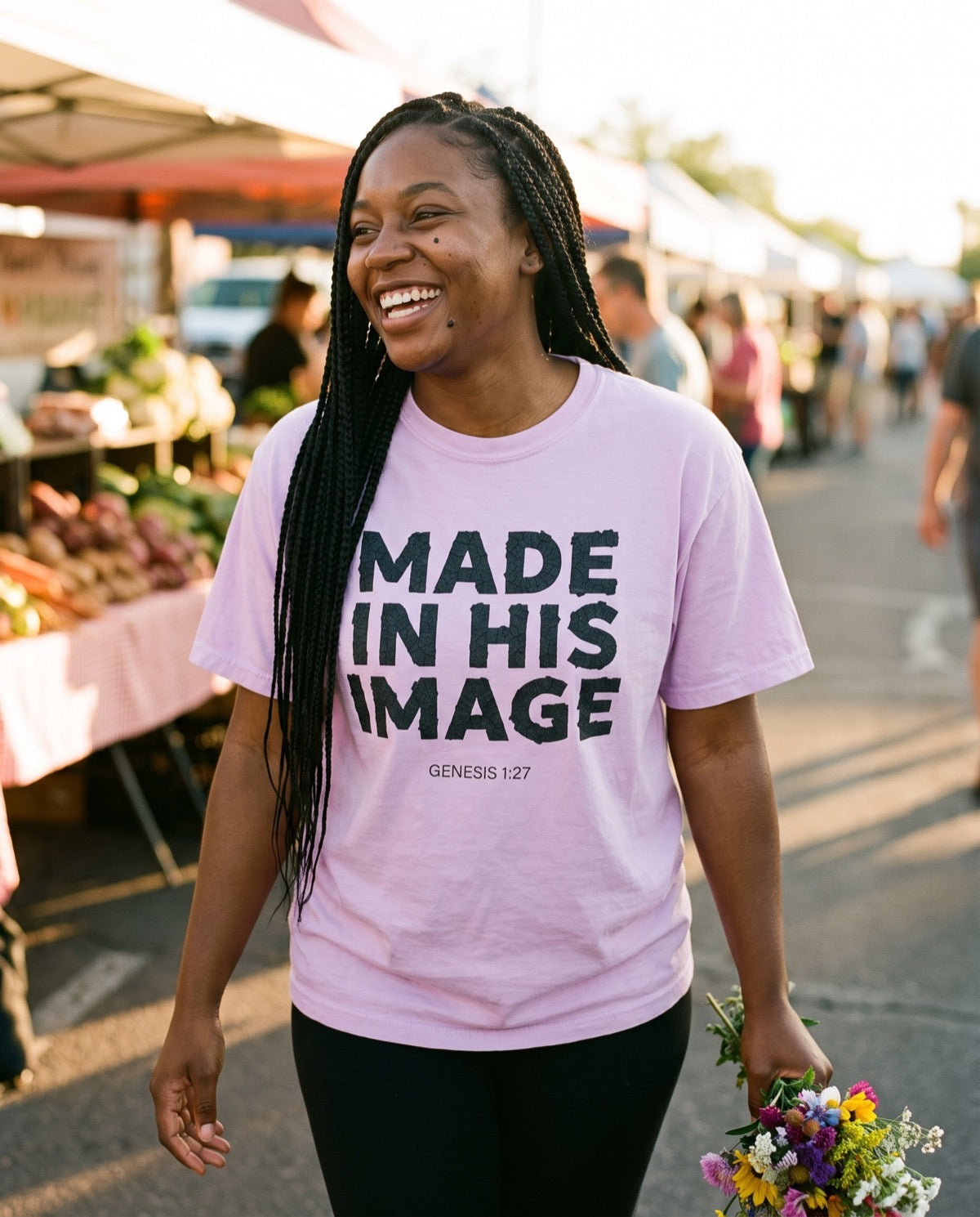 Made in His image T-shirt lifestyle photo