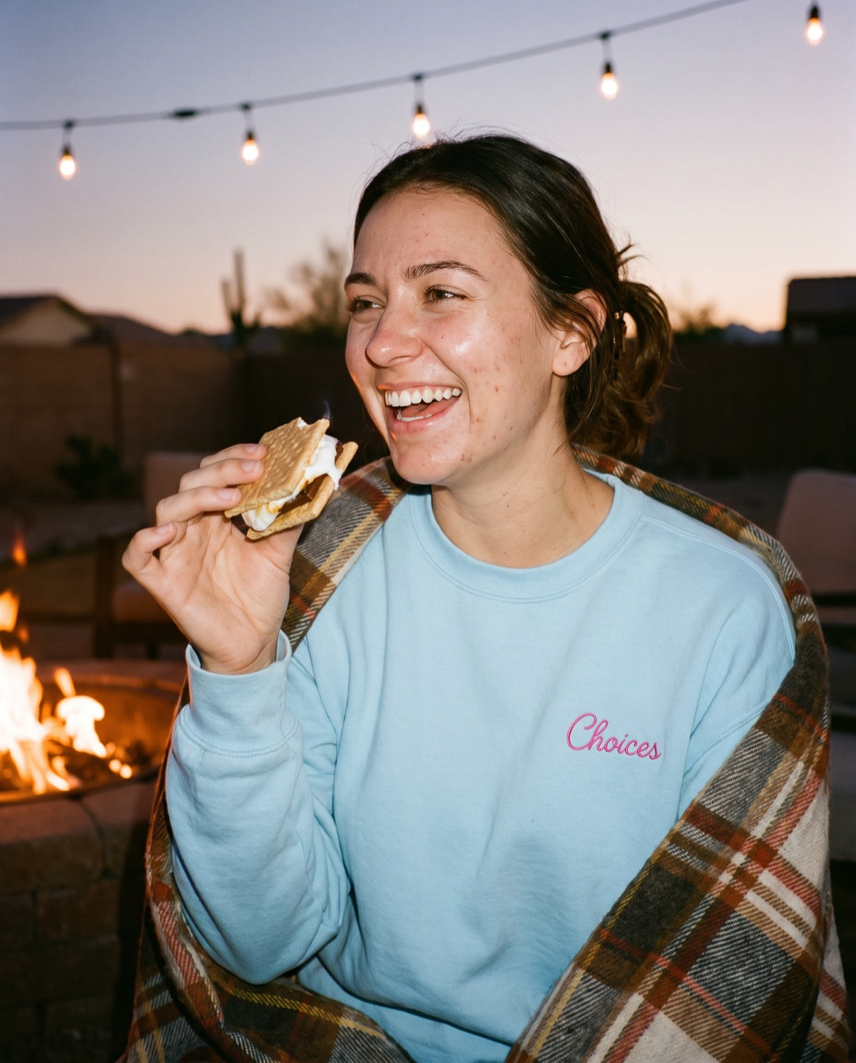 Saving Babies crewneck and tee worn across the Valley